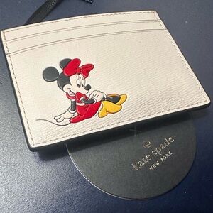 NWT Disney X Kate Spade Minnie Mouse Small Slim Card Holder MSRP $129